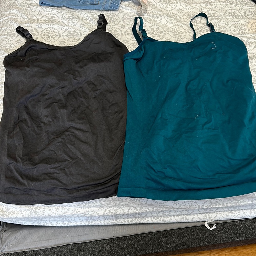 Teal and Gray Maternity Tank Tops